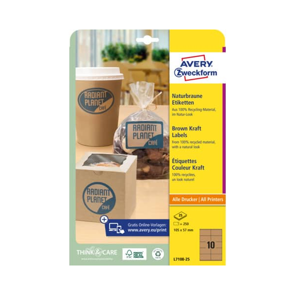 4004182171080 - Etiketten ultragrip L7108-25 braun 105x57mm rechteckig 4004182171080 250 Stück