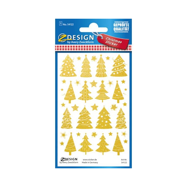 10 Stück AVERY Zweckform Weihnachtsetikett Bäume und Sterne 4004182541227 AVERY Zweckform 38 Stück