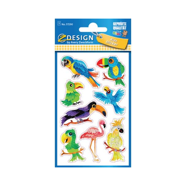 10 Stück AVERY Zweckform Sticker Vögel 4004182572900 AVERY Zweckform 8 Stück