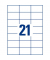 Etiketten 3652-10, weiß 70x42,3mm, rechteckig, 