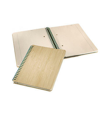 Notizbuch CO672, Bambus, beige, A5, punktkariert, 100g, 97 Blatt / 194 Seiten
