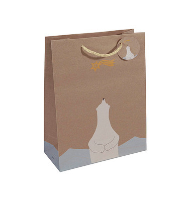 Geschenktasche GT049 Polar bear with shooting star, Large: Polar bear mit shooting star