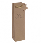 Geschenktasche GT039 Christmas Tree, Weihnachten, Bottle, Kunstoffkordel, Geschenkanhänger, Christmastree, 10cm x 35cm