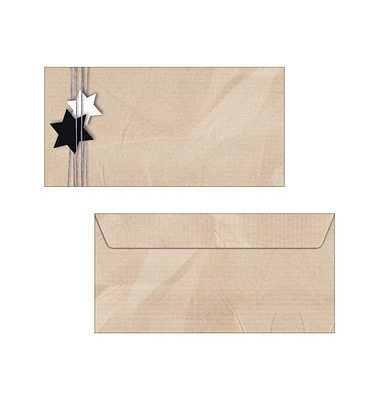 Weihnachtsumschl&auml;ge Sterne Christmas Wrapping DU079, Din Lang, 90g