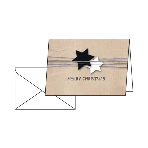 4004360802409 - Weihnachtskarten (inkl Umschläge) Modern Christmas Christmas Wrapping C5 6 Braun Packung mit 25 Karten + 25 Umschläge