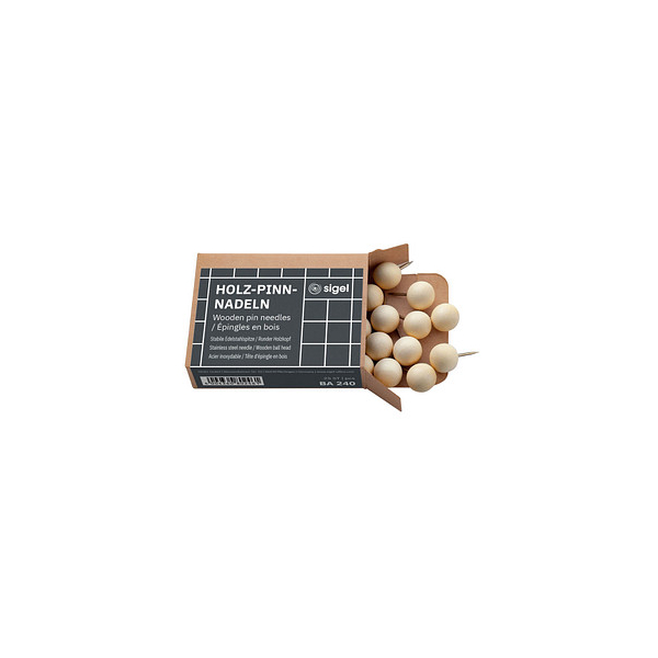 Sigel Holz-Pinnnadel Massivholz/Edelstahl 12x22mm VE=25 Stück