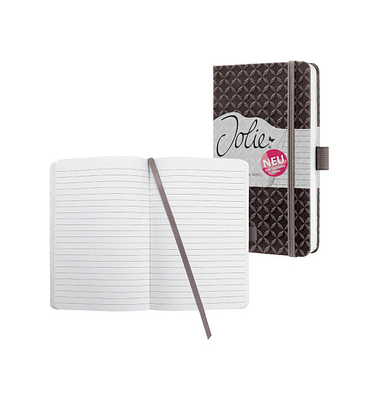 Notizbuch JN128, Jolie, braun, A6, liniert, 80g, 87 Blatt / 174 Seiten