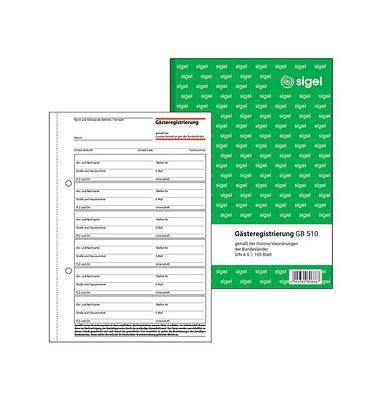 Formularbuch Gästeregistrierung - A5