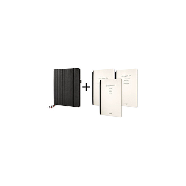 Sigel Business Organiser Conceptum flex Set - A4, Kunstleder, schwarz 4004360807756 Sigel