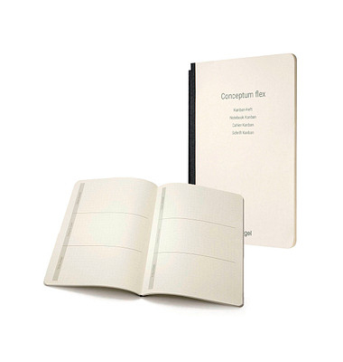 Notizbuch CF227, Conceptum Flex Kanban, beige, A5, punktkariert, 80g, 92 Blatt / 184 Seiten