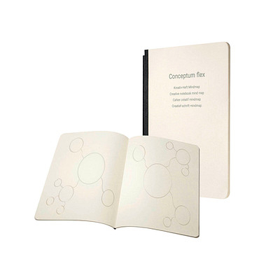Notizbuch CF225, Conceptum Flex Mindmap, beige, A5, blanko, 80g, 92 Blatt / 184 Seiten