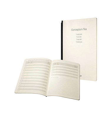 Notizbuch CF220, Conceptum Flex to do, creme, A4, liniert+kariert, 80g, 92 Blatt / 184 Seiten