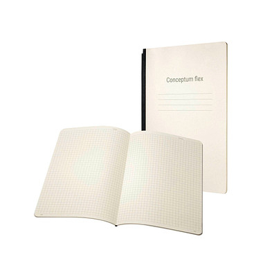Notizbuch CF200, Conceptum Flex, beige, A4, kariert, 80g, 92 Blatt / 184 Seiten
