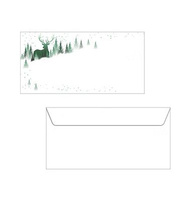 Weihnachtsumschläge Christmas Forest DU284, Din Lang, 90g