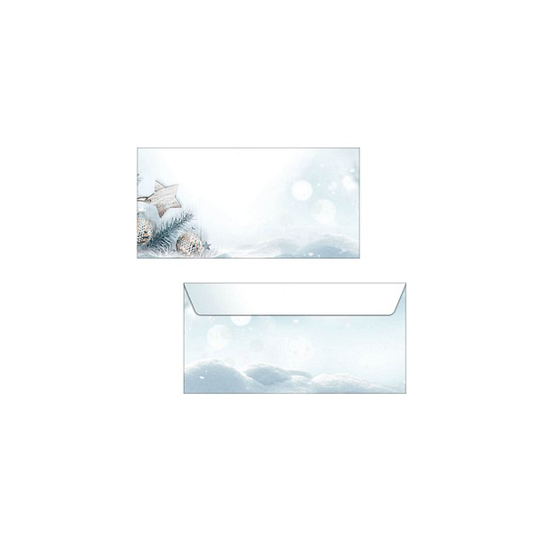 4004360808999 - Briefumschlag DU312 DIN Lang ohne Fenster Motiv Snow Star Weihnachtsbriefumschlag 4004360808999 25 Stück
