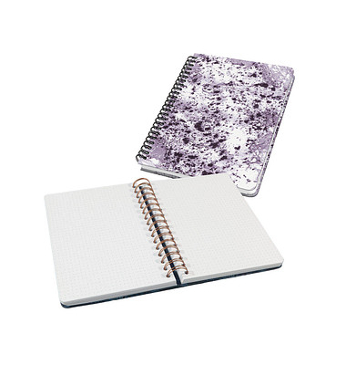 Notizbuch JN606, mit Spirale Jolie, violett, A5, punktkariert, 100g, 60 Blatt / 120 Seiten