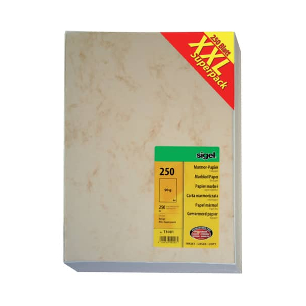 4004360901065 - Briefpapier T1081 beige marmoriert A4 90g 4004360901065 250 Blatt