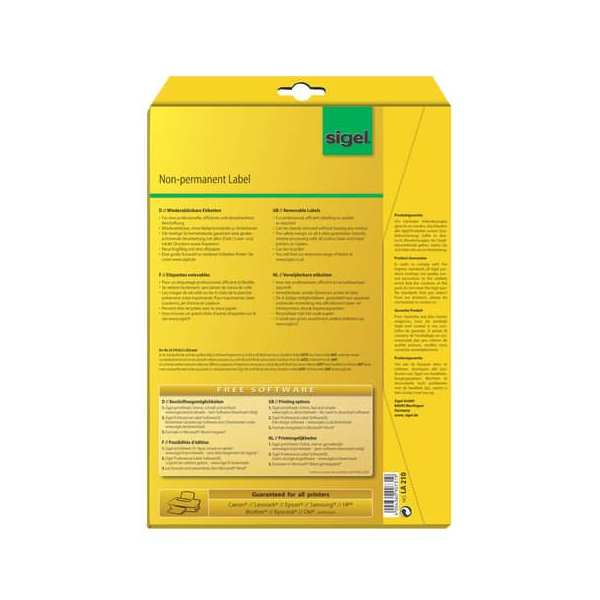 10 Stück Sigel Etiketten LA216, weiß 96x50,8mm, rechteckig,  4004360907234 Sigel