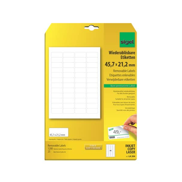 4004360907333 - Etiketten LA204 weiß 457x212mm rechteckig  4004360907333 1200 Stück