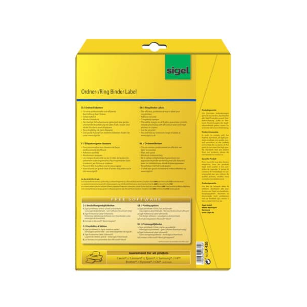 4004360907456 - Rückenschilder LA420 weiß breit kurz 59x192mm selbstklebend 4004360907456 100 Stück