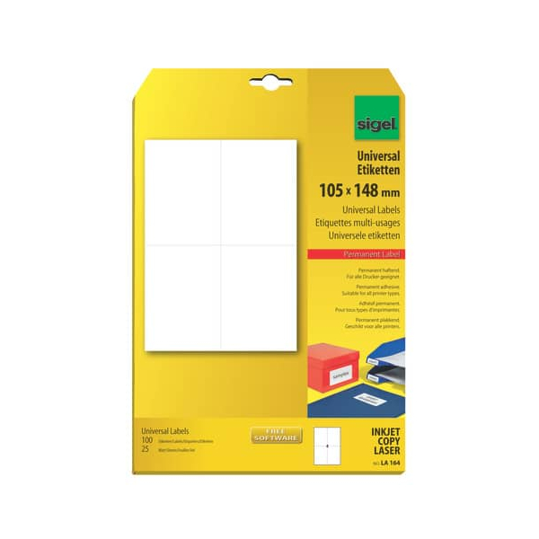 4004360907715 - Etiketten LA164 weiß 105x148mm rechteckig  4004360907715 100 Stück
