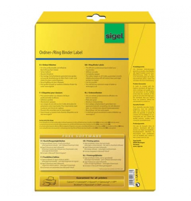 R&uuml;ckenschilder LA410, wei&szlig;, schmal/kurz, 38x192mm, selbstklebend