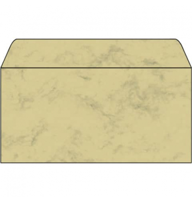 Designbriefumschlag Marmor DU172, Din Lang, nassklebend, 90g, braun marmoriert