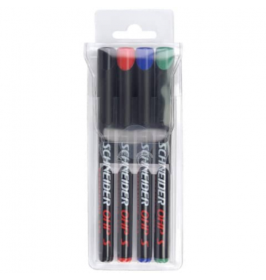 Folienstifte-Set Maxx, 112494, 4-farbig sortiert, 0,4mm, Rundspitze, nachf&uuml;llbar