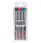 Folienstifte-Set Maxx, 112594, 4-farbig sortiert, 0,4mm, Rundspitze, nachf&uuml;llbar