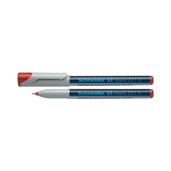 10 Stück Schneider OHP-Stift Maxx 221S, wasserlöslich, Strichstärke: 0,4mm, rot 4004675002198 Schneider