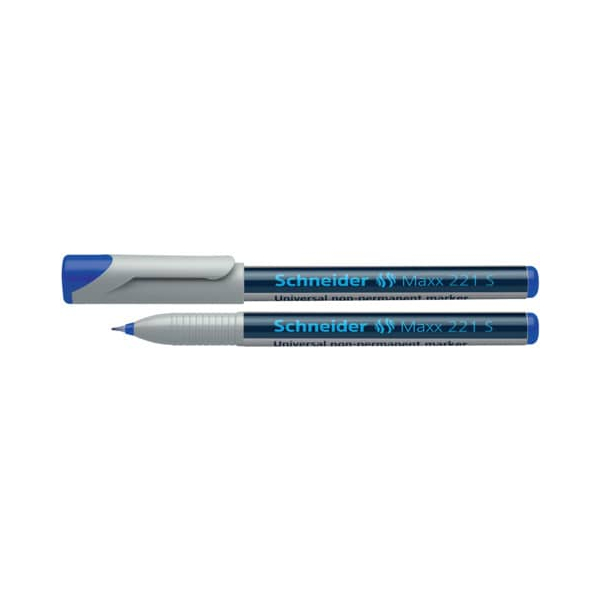 10 Stück Schneider OHP-Stift Maxx 221S, wasserlöslich Strichstärke: 0,4mm, blau 4004675002228 Schneider