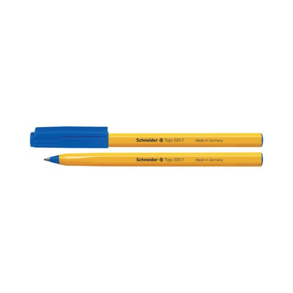 50 Stück Schneider Kugelschreiber Tops 505 F blau, Strichstärke ca. 0,4mm 4004675004567 Schneider