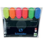 Textmarker Job, 500398, Etui, 6-farbig sortiert, 1+5mm Keilspitze