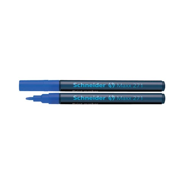 10 Stück Schneider Lackmarker Maxx 271, 127103, blau, 1-2mm Rundspitze 4004675027320 Schneider