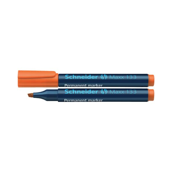 5 Stück Schneider Permanent-Marker Maxx 133 orange, Keilspitze 1+4mm 4004675038586 Schneider
