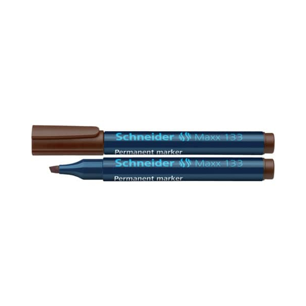 10 Stück Schneider Permanent-Marker Maxx 133 braun, Keilspitze 1+4mm 4004675038616 Schneider