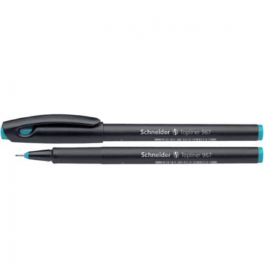 Fineliner Topliner 967, 408274, schwarz (Schreibfarbe: hellblau), 0,4mm