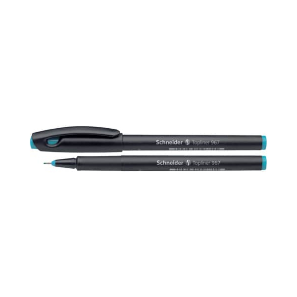 5 Stück Schneider Fineliner Topliner 967, 408274, schwarz (Schreibfarbe: hellblau), 0,4mm 4004675039613 Schneider