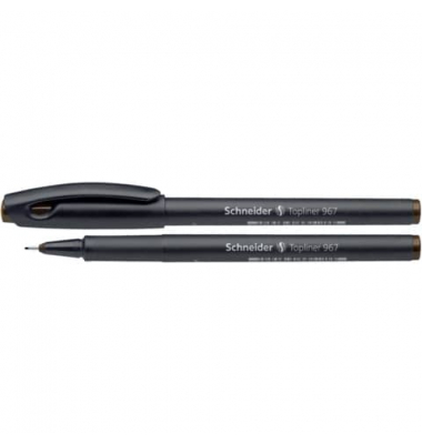 Fineliner Topliner 967, 408271, schwarz (Schreibfarbe: braun), 0,4mm