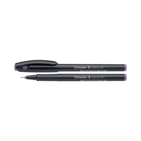 5 Stück Schneider Fineliner Topliner 967, 408272, schwarz (Schreibfarbe: violett), 0,4mm 4004675039767 Schneider