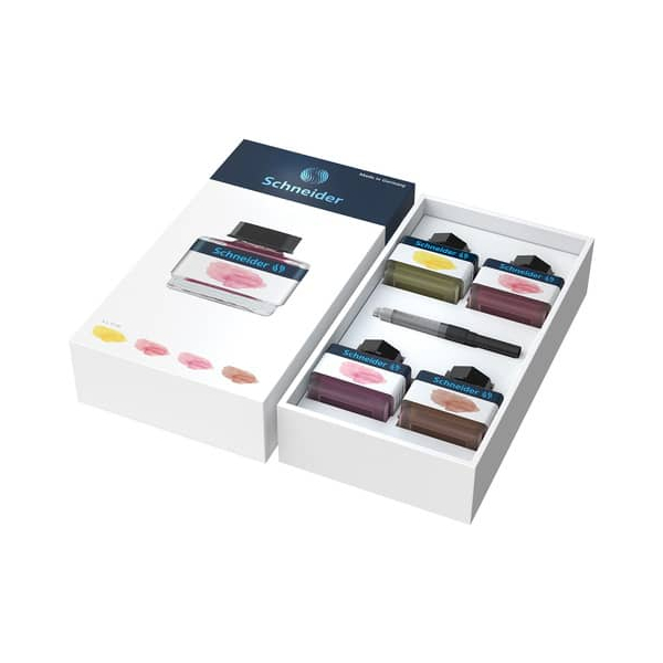 4004675148193 - Pastell-Tintengläser Geschenkset 2 4x Tintenglas 15ml Tintenkonverter 4004675148193 Schneider
