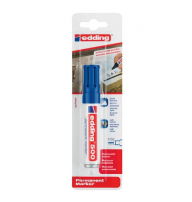 Permanentmarker, 500-1-1003, Blister, blau, 2-7mm Keilspitze