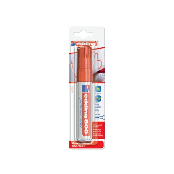 6 Stück Edding Permanentmarker Permanentmarker, 800-1-1002, rot, 4-12mm Keilspitze 4004764060429 Edding