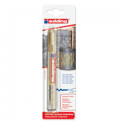 Lackmarker Glanzlack-Marker, 4-750-1-1053, Blister, gold, 2-4mm Rundspitze