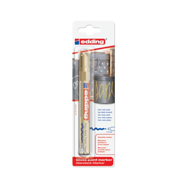 10 Stück Edding Lackmarker Glanzlack-Marker, 4-750-1-1053, Blister, gold, 2-4mm Rundspitze 4004764060566 Edding