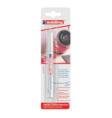 Lackmarker Glanzlack-Marker, 780-1-1049, Blister, weiß, 0,8mm Rundspitze