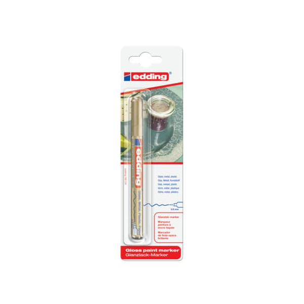 10 Stück Edding Lackmarker Glanzlack-Marker, 780-1-1053, Blister, gold, 0,8mm Rundspitze 4004764060665 Edding