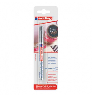 Lackmarker Glanzlack-Marker, 780-1-1054, Blister, silber, 0,8mm Rundspitze