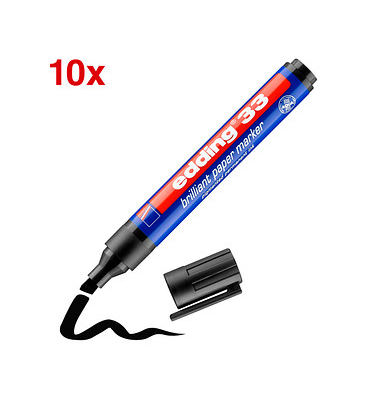 Permanentmarker Brilliant-Paper-Marker 33, 4-33001, Pack, schwarz, 1-5mm Keilspitze