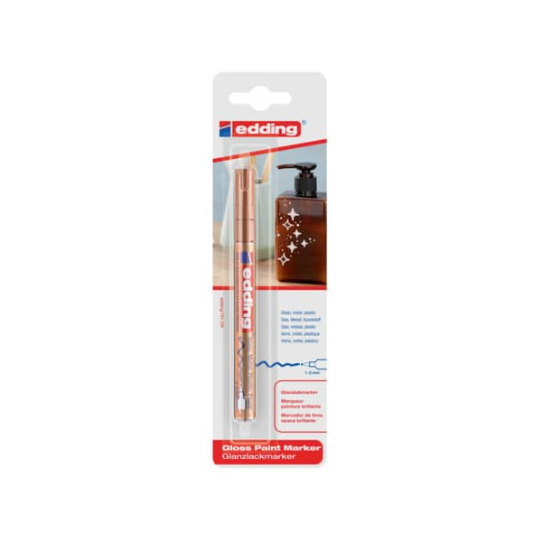 10 Stück Edding Lackmarker Glanzlack-Marker, 751-1-1055, Blister, kupfer, 1-2mm Rundspitze 4004764828777 Edding